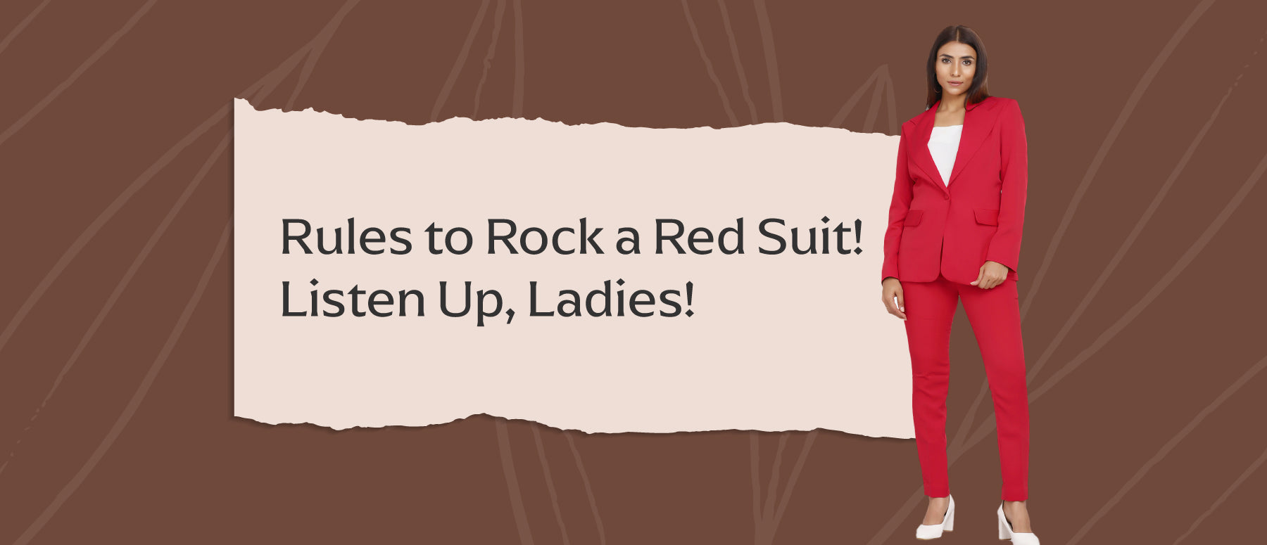 Ladies red pantsuits best sale