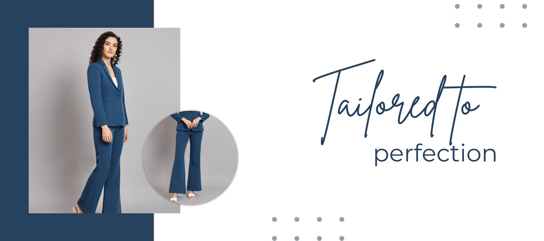 Striped cotton trousers co-ord · Navy Blue · Dressy