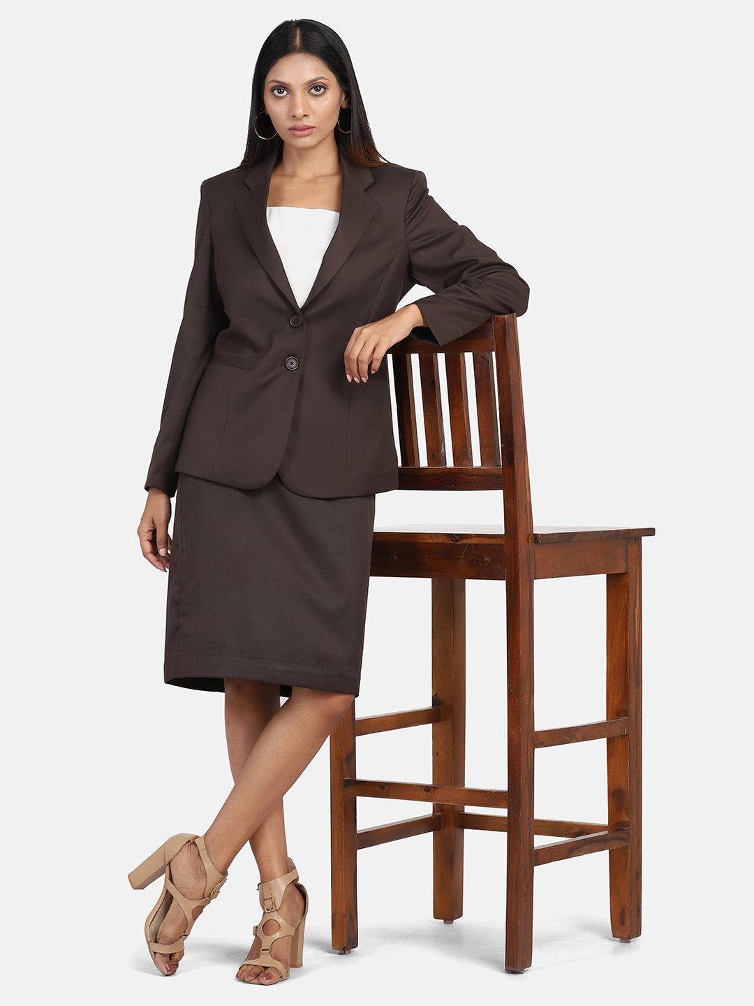 Women Suit Dress Fashion Bodycon Business Skirt Slim Hip Skirt Lapel Long  Sleeve Casual Work Formal Dress Blazer 
