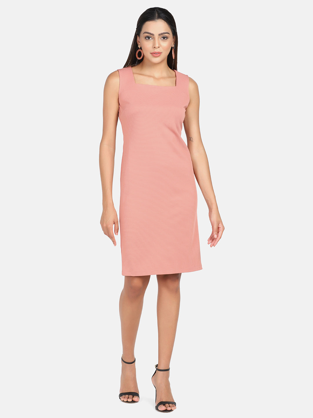 Peach sheath sale dress