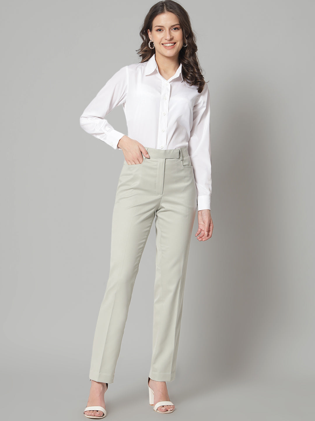 Buy Stylish Ash Grey Formal Trousers Online in India