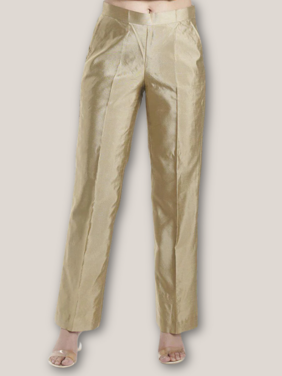 Silk Trouser - Golden Beige