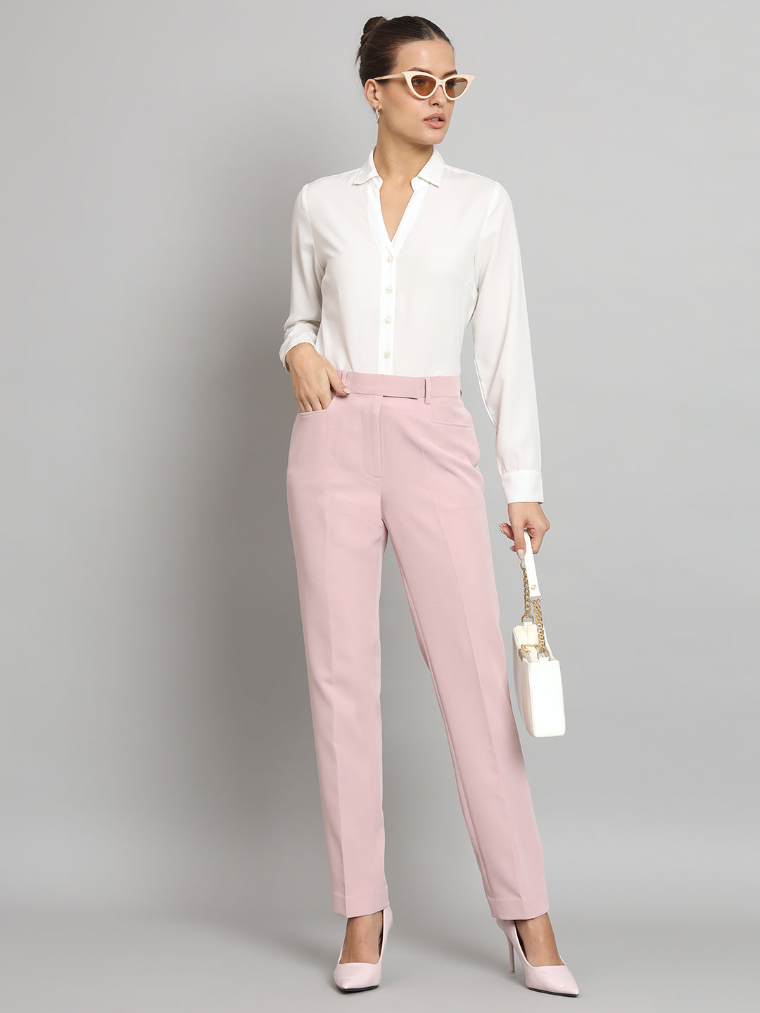 Allsaints Aleida Tri Trousers In Pale Orchid Pi | ModeSens