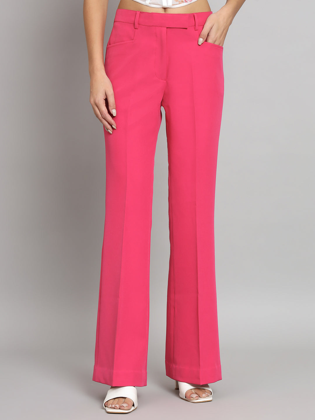 POLYSTER Plain QAWACHH HIGH FASHION WOMEN CASUAL WIDE LEG PINK TROUSERS,  Size: 26.0 at Rs 1299/piece in New Delhi