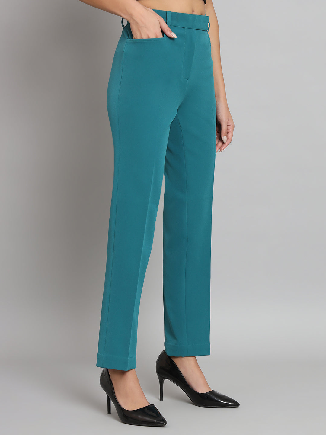 Buy Teal Blue Trousers & Pants for Women by AND Online | Ajio.com