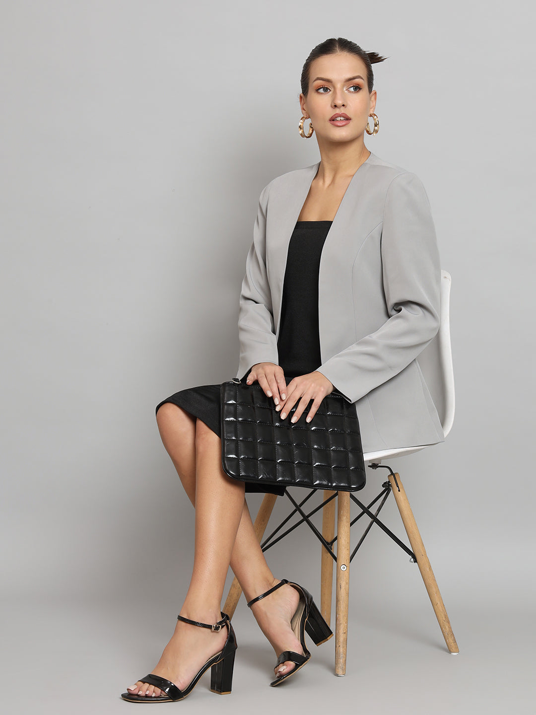 Grey stretch blazer best sale