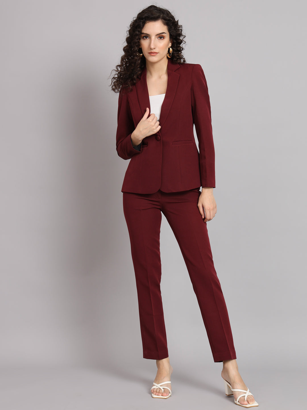Women's 2-piece Burgundy Pants Suits, Ladies' Red Wine 2 Piece Pants and  Blazer Suit Set, Women's Coats, Formal Office Suits, Wedding Suits -   Canada