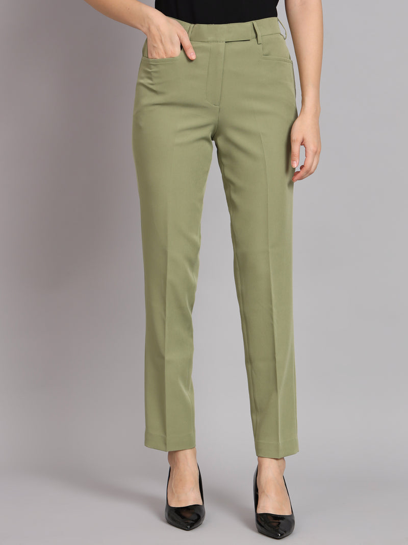 Notched Collar Pant Suit - Olive Green – PowerSutra