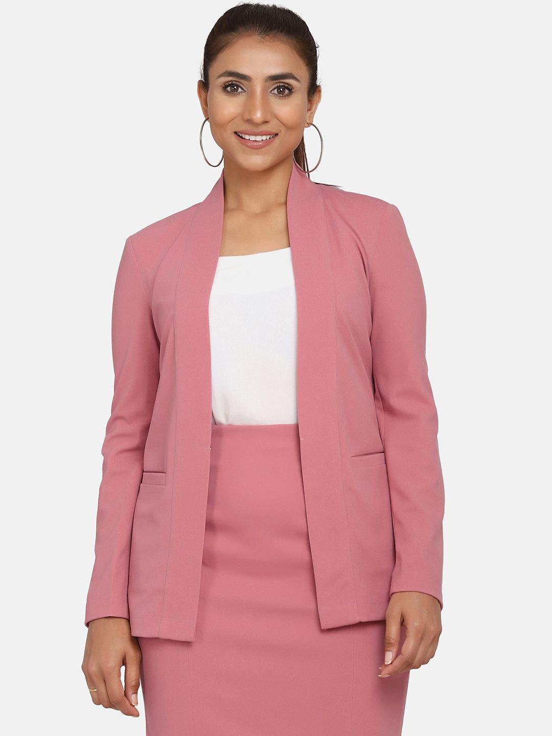 Women's Work Formal Stretch Skirt Suit - Pink