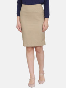 Straight Skirt - Hazel Wood Beige