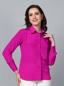 Collared Crepe Shirt- Pink