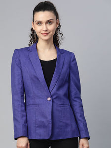 Notched collar  blazer - Royal Blue