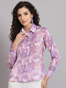 Marble Printed  Shirt - Lavender