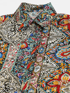 Rayon Printed Multicolor Regular Fit Collared Shirt