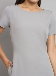 Stretch Color blocked Dress- Grey