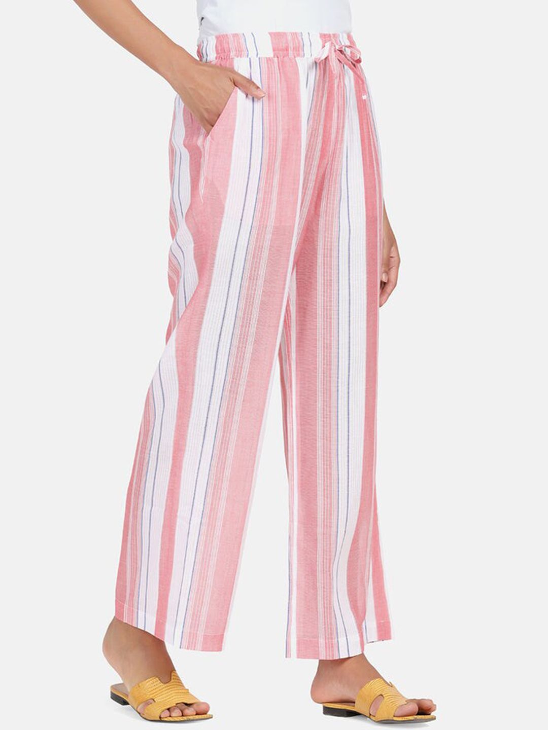 Striped Cotton Pyjama - Peach