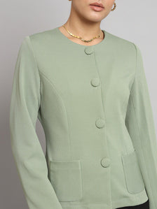 Short Jacket without collar- Sage Green