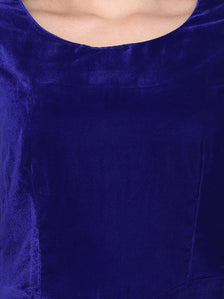 Velvet High Low Evening Dress- Royal Blue