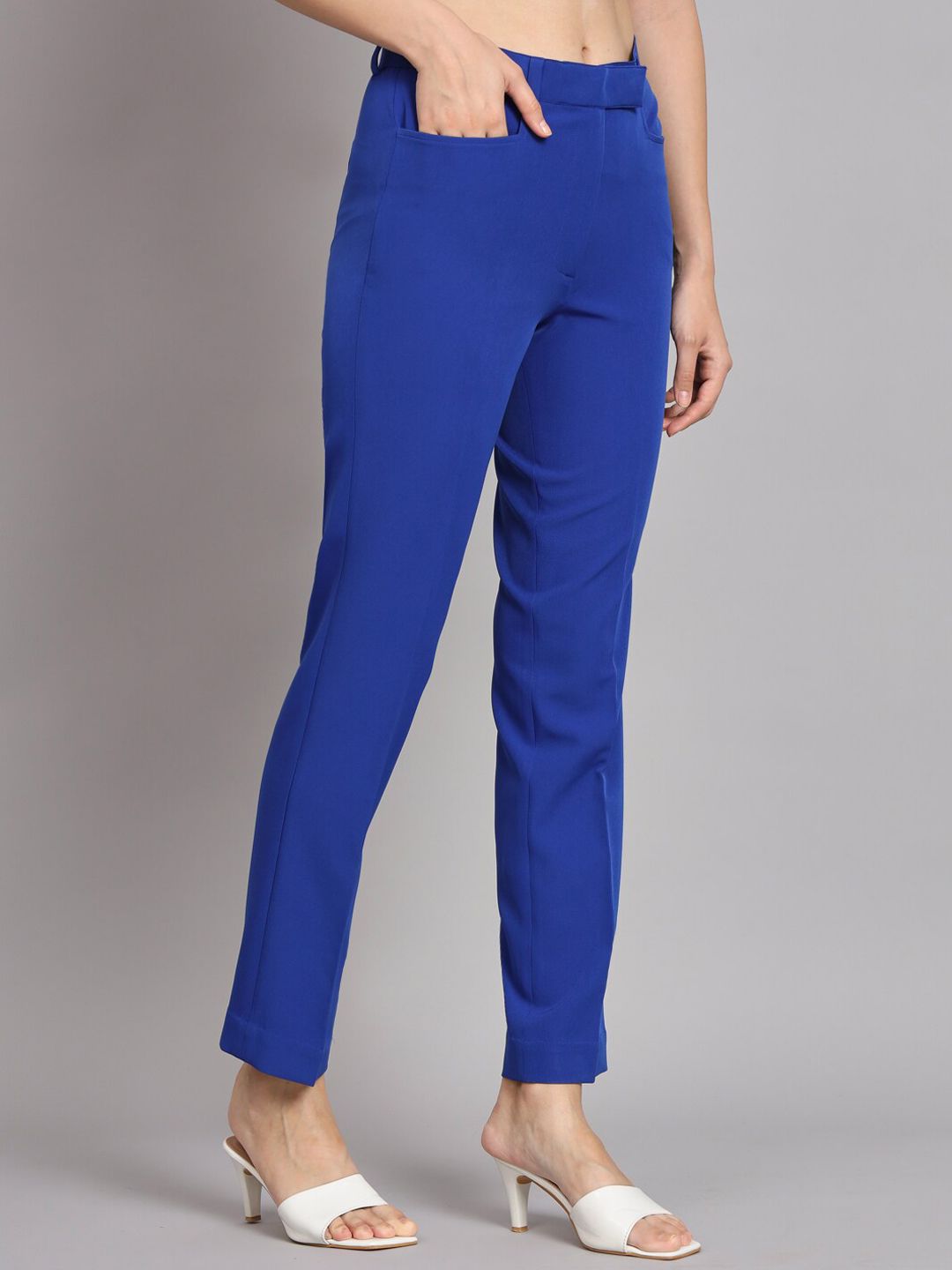 Regular Fit Mid Waist Trouser - Ink Blue