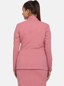 Women's Work Formal Stretch Skirt Suit - Pink