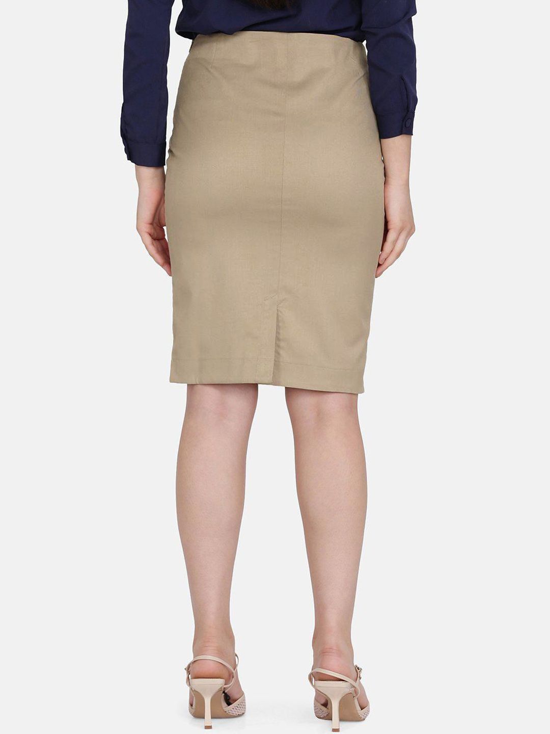 Straight Skirt - Hazel Wood Beige