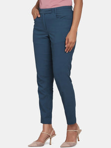 Toko Twill Formal Trouser for Women - Teal Blue