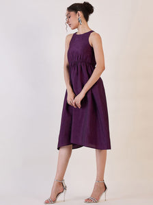 Purple Box Back Fit & Flare Dress