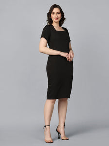 Stretch Pencil Dress- Black