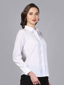 Collared crepe shirt - White