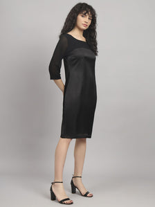 Satin Party Dress - Black