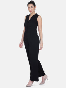 Poly Crepe Jumpsuit - Black