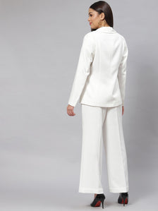 Stretch Pant Suit - White