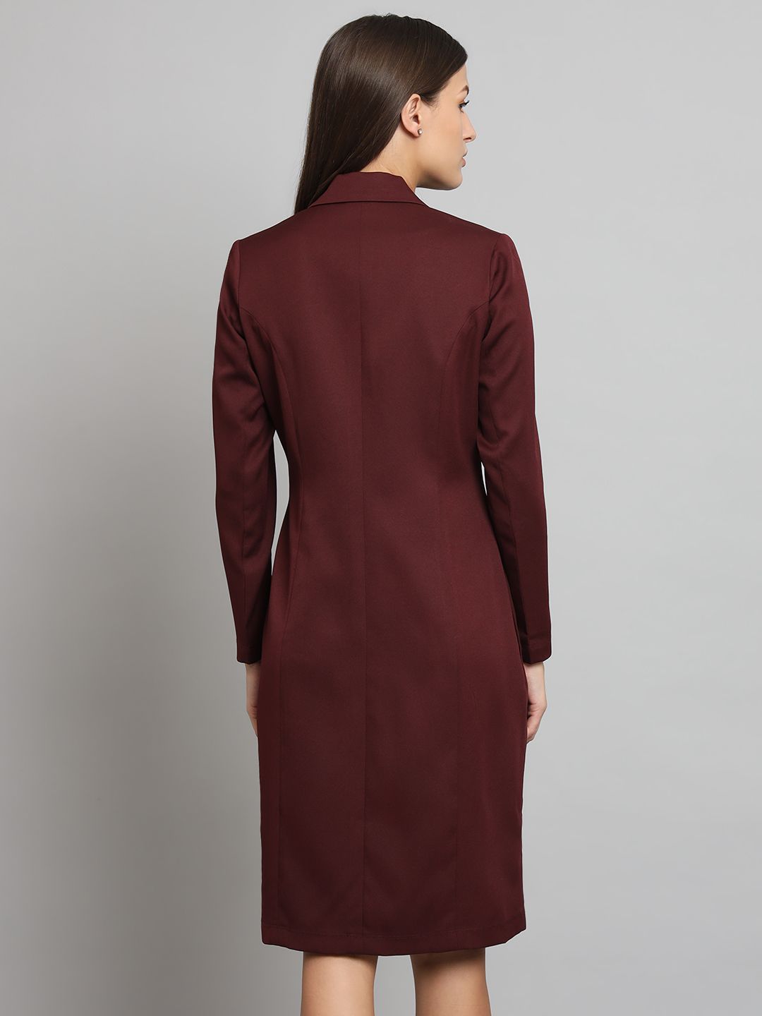 Stretch Blazer Dress- Maroon