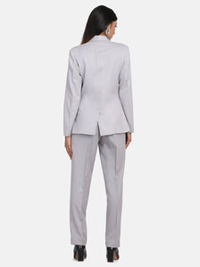 Poly Cotton Pant Suit - Grey