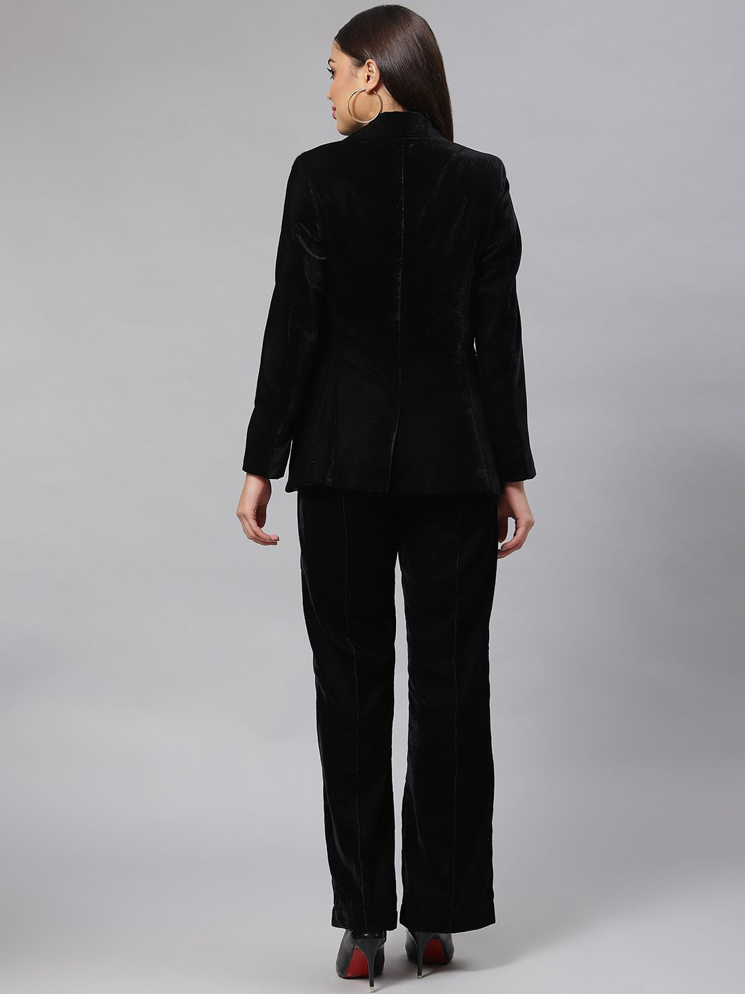 Velvet Pant Suit - Black