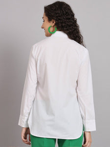 Comfort Fit Cotton  Shirt - White