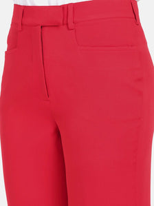 Mid Waist Wide Bottom Pants - Red