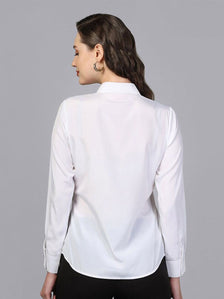 Collared crepe shirt - White