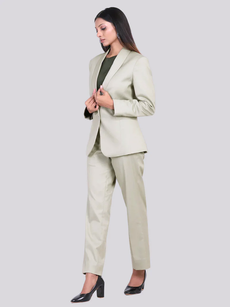 Sage Green Pant Suit for Women, Green Pant Suit, Two Piece Deep V Blazer &  Trouser, Business Formal Pant Suit, Wedding Pant Suit 