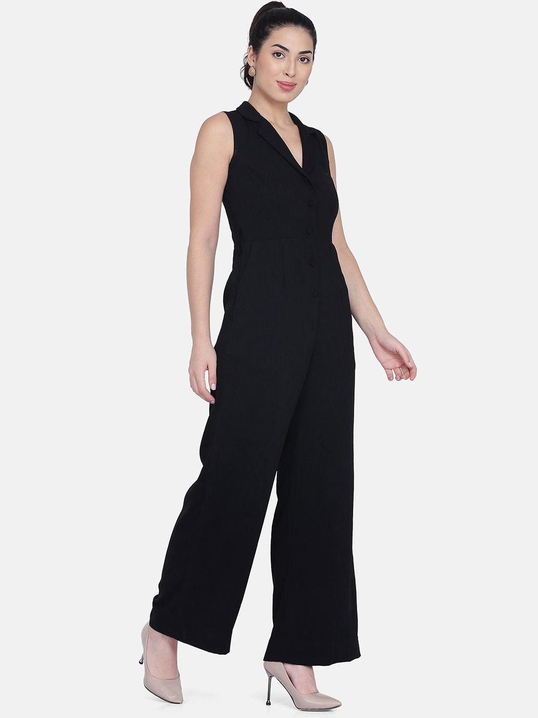 Poly Crepe Jumpsuit - Black