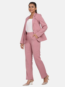 Women's Formal Poly Crepe Pant Suit - Pink