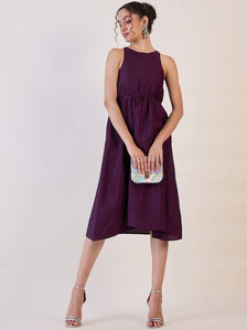 Purple Box Back Fit & Flare Dress