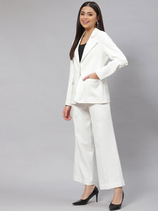 Stretch Pant Suit - White