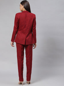 Warm Tweed Blazer - Wine Red