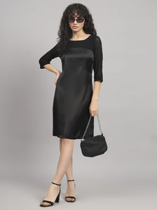 Satin Party Dress - Black