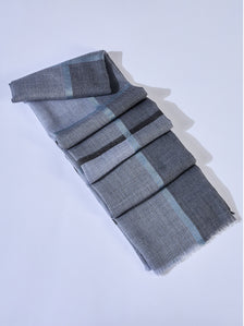 Women Colorblock Checkered Pattern Frayed Edges Warm Wool Rectangular Scarf