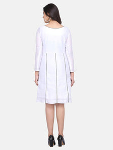 Dupioni A line Party Dress - Paper White