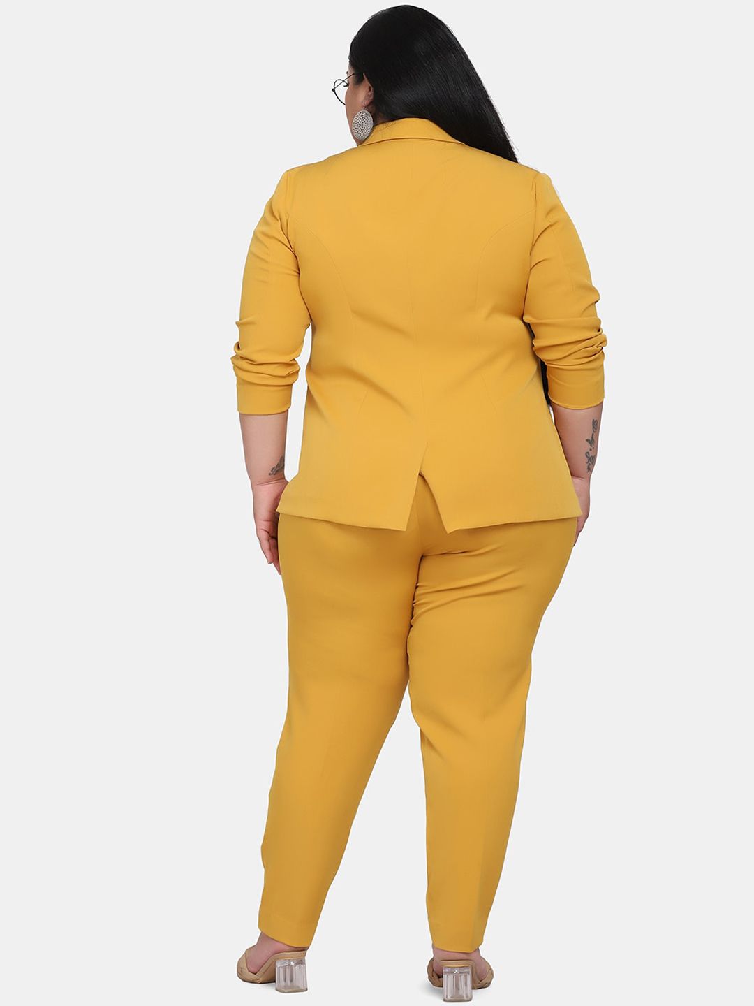 Women's Formal Pant Suit For Work- Mustard Yellow