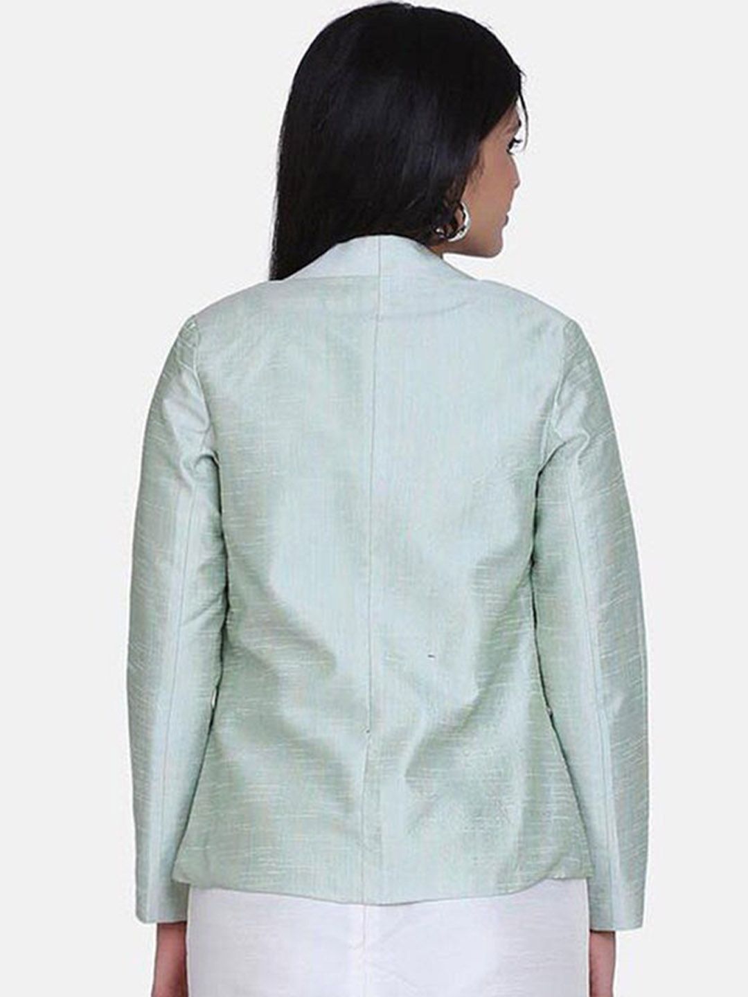 Dupioni Front Open Jacket - Pistachio Green