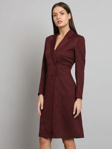 Stretch Blazer Dress- Maroon